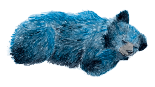 Sleeping Blue Bear watercolor painting