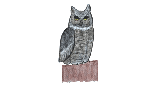 Great Horned Owl watercolor painting